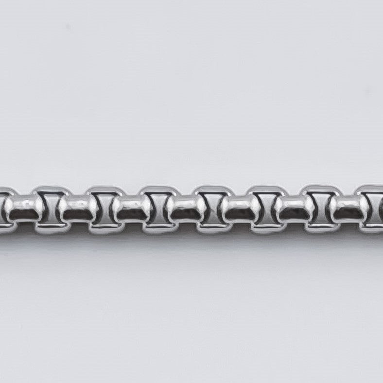 Corrente Elo Oval Achatado 2,5 mm prateada — detalhe da malha