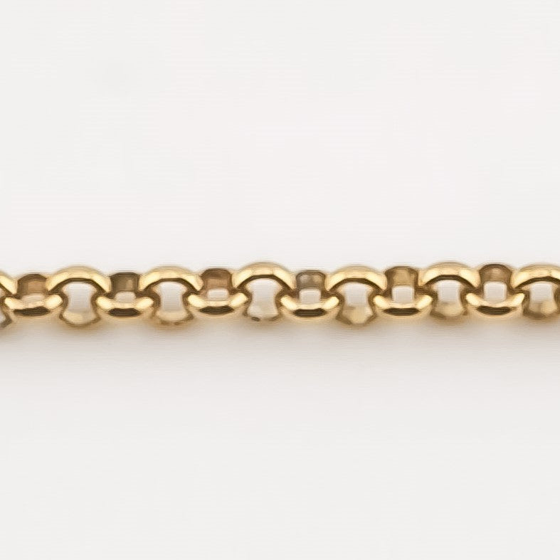 Corrente Malha Portuguesa 2,5 mm dourada — detalhe da malha