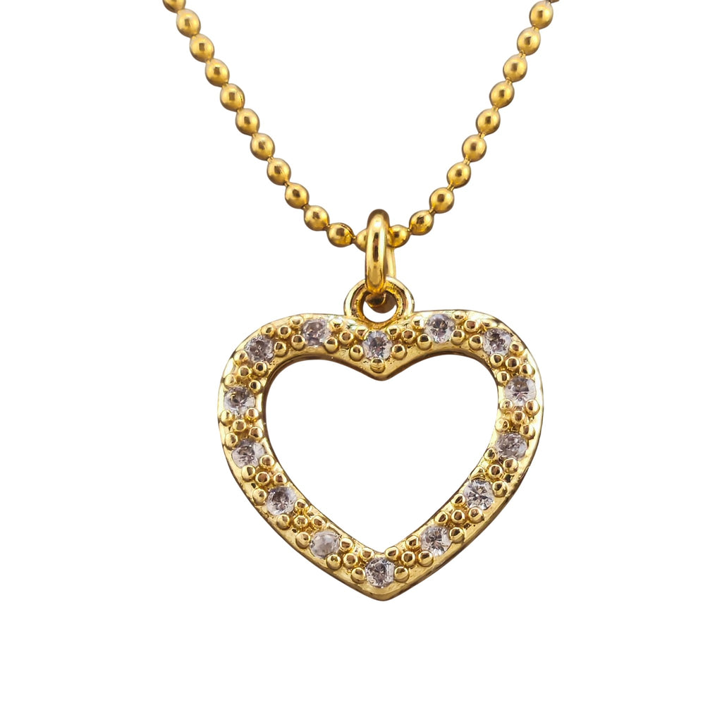 Fio Eco do Amor dourado, pormenor do pendente, sobre fundo branco.