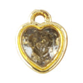 Pendente Delicadeza do Amor dourado, em forma de mini coração com zircónia central em efeito ponto de luz.