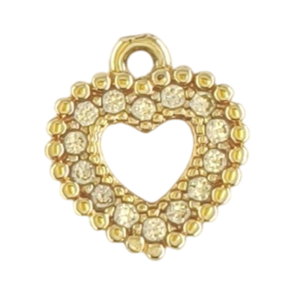 Pendente Harmonia do Amor dourado, em forma de coração vazado com duplo rebordo cravejado com zircónias.