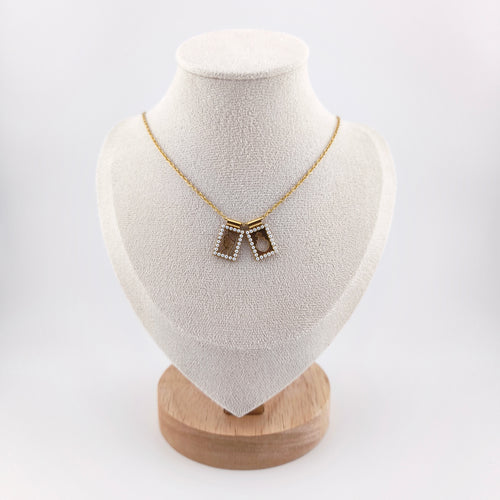 Colar Escapulário em Aço Inoxidável, medalhas vazadas com Sagrado Coração e N. Senhora| Joia de Fé