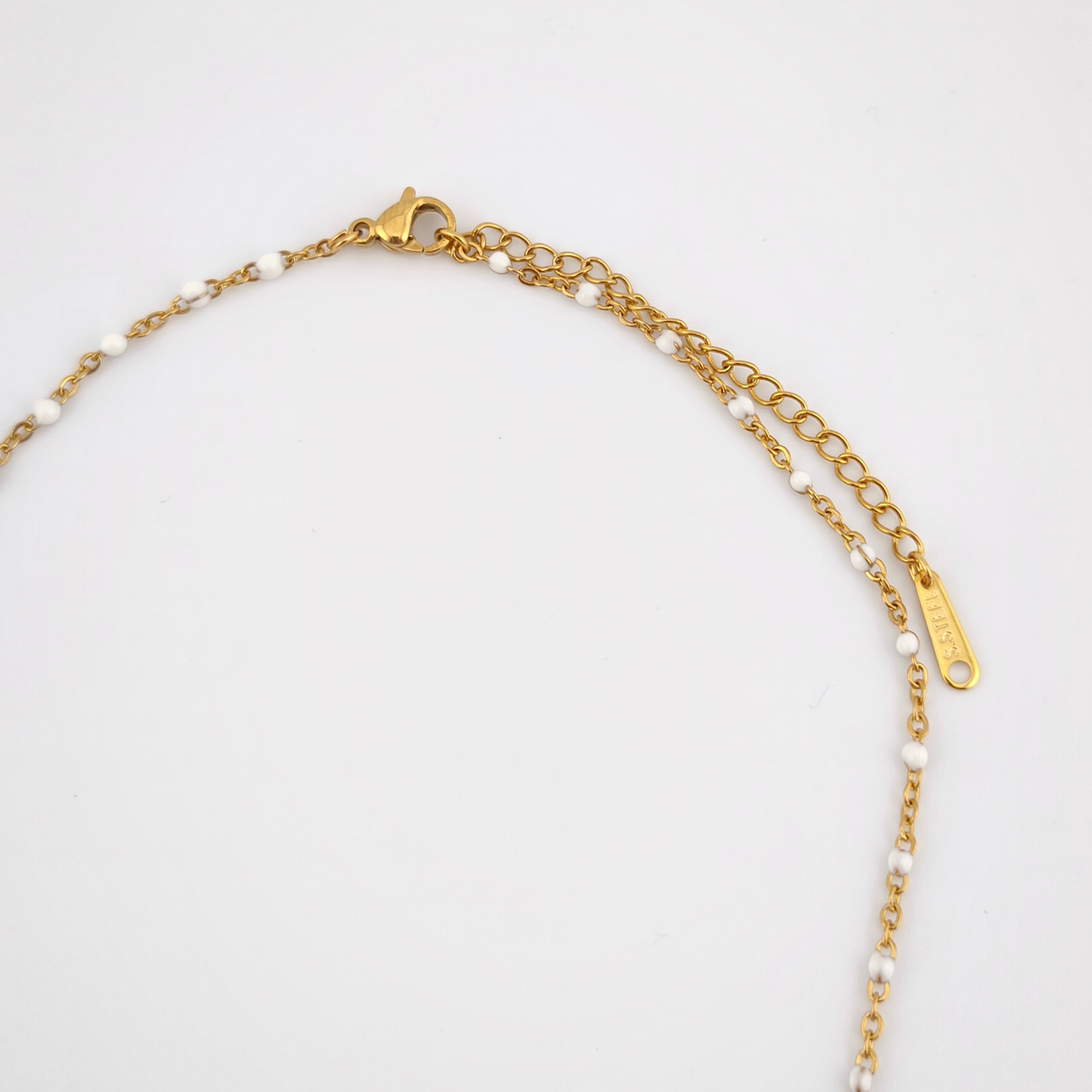 Colar Terço Coração N. Senhora e Cruz - Aço Inoxidável Dourado | Joia de Fé