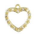 Pendente Eco do Amor dourado, em forma de coração vazado com rebordo cravejado com zircónias.